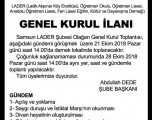 LADER SAMSUN ŞUBESİ GENEL KURULU YAPILDI 28.10.2018